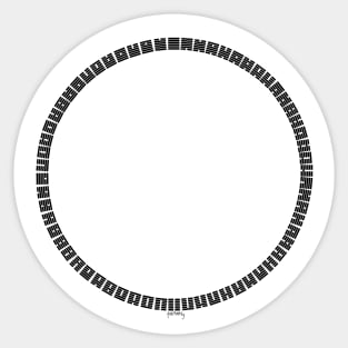 64 symbols circle (B&W) Sticker